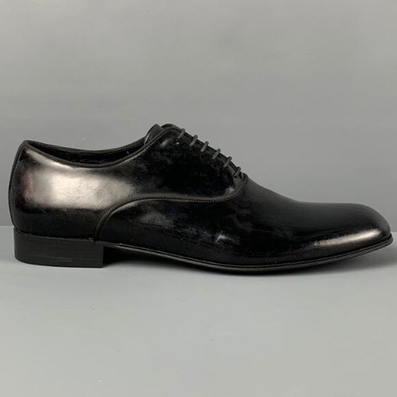 ERMENEGILDO ZEGNA Size 8.5 Black Patent Leather Oxford Lace Up Shoes main image 6